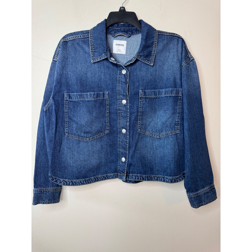 Sonoma Goods For Life Womens XXL Dark Wash Denim Jacket